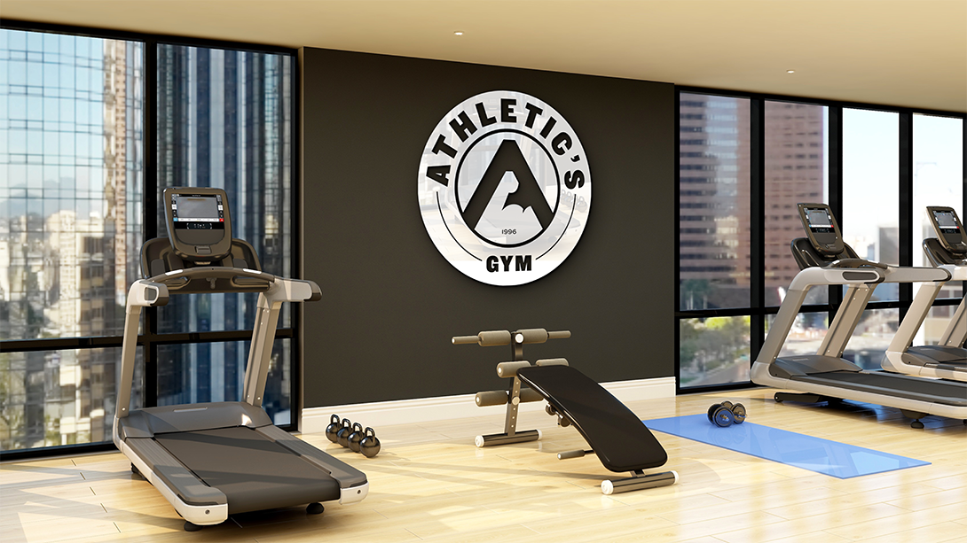 Lazarus Kreativ Negative space logo ATHLETIC’S GYM design